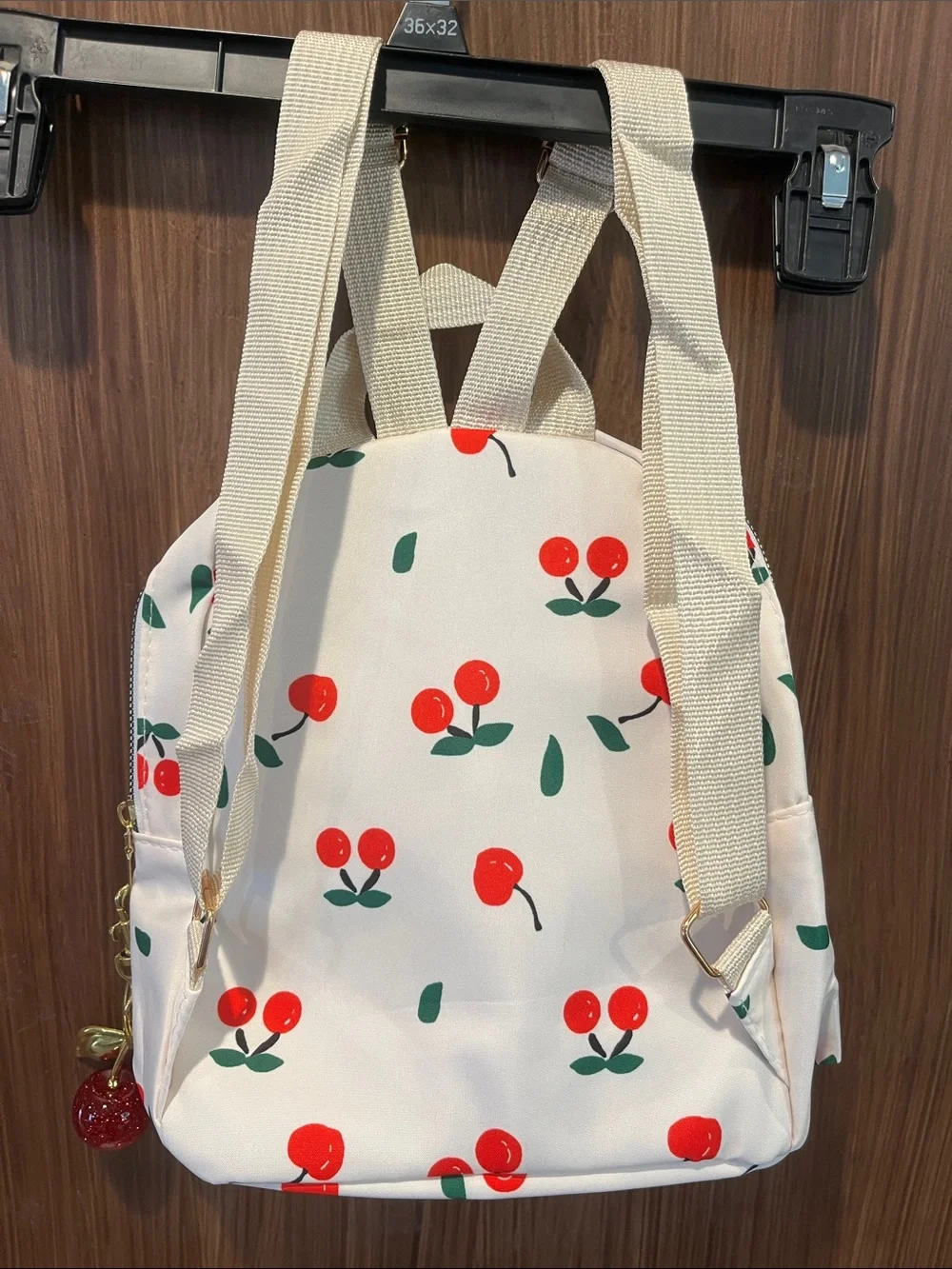 Mini Cherry Backpack With Double Cherry Zipper Pull